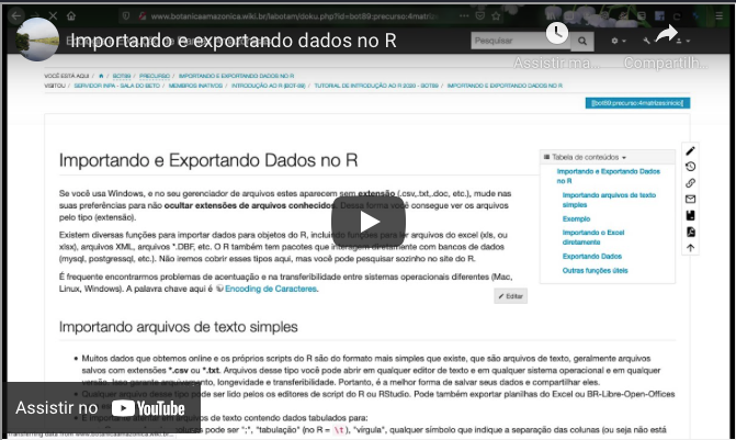 Imagem de vídeoaula "Importando e exportando dados no R