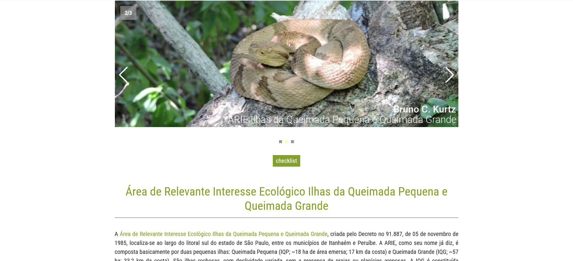 Página de abertura do checklist.